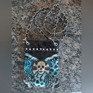 Skull Crossbody Bag with Chain Strap